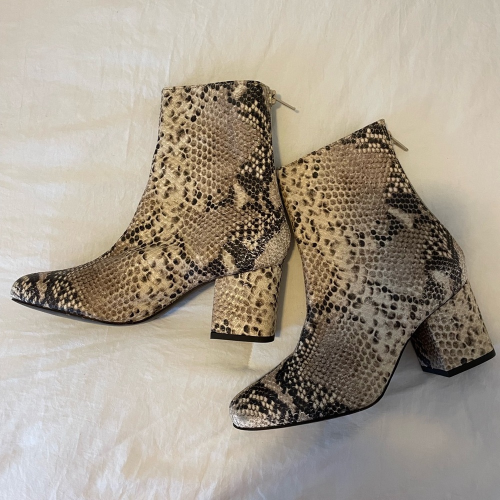 Free people snakeskin heeled boots